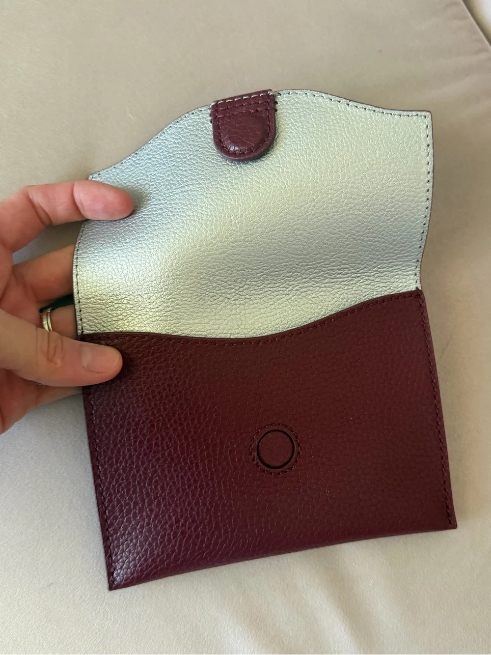 HOBO International Burgundy Pebble Leather Pouch